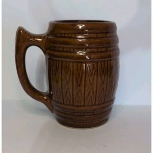 Vintage Brown Barrel Mug Coffee Tea